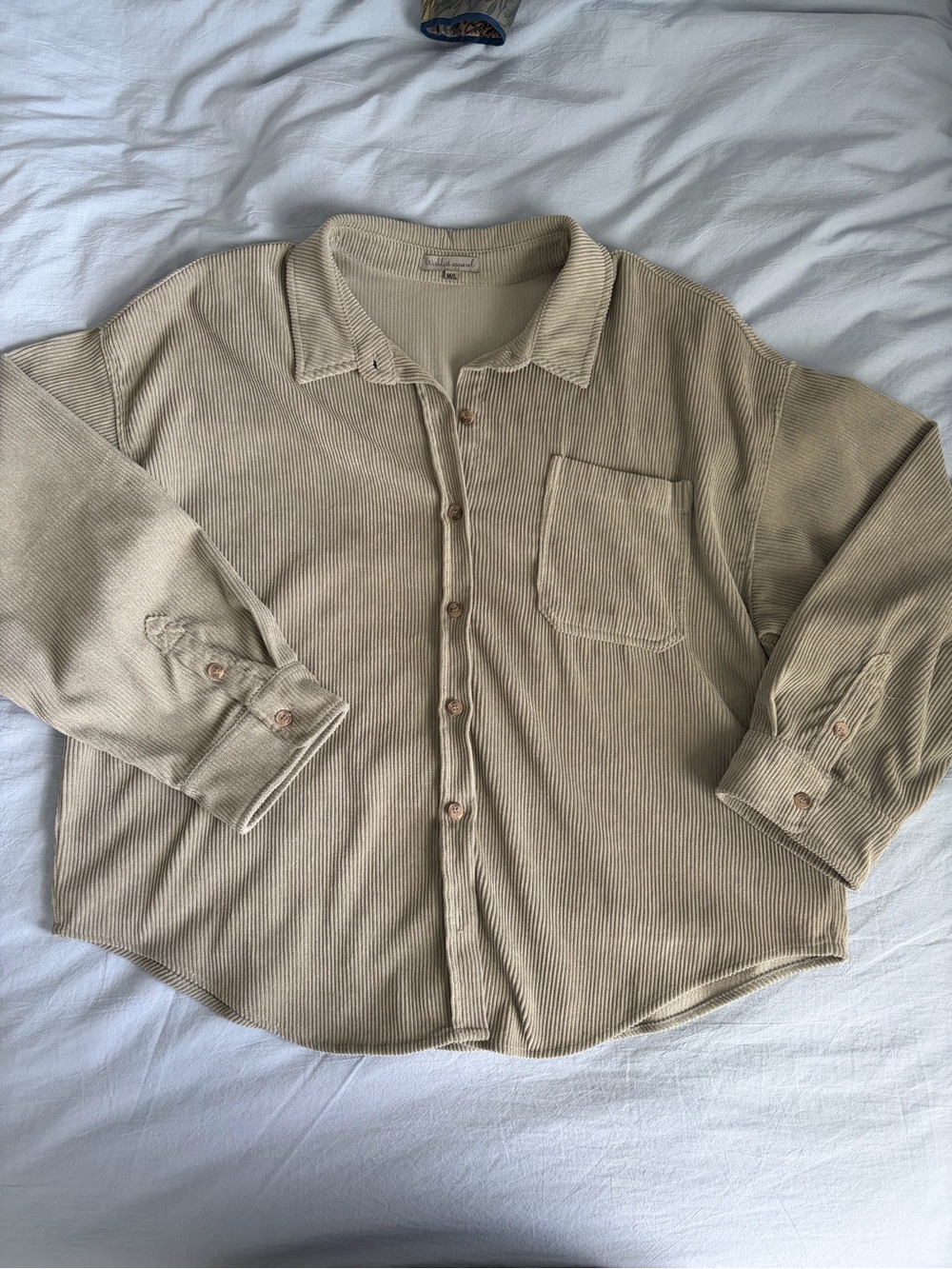 Corduroy Button-Up Shirt - Green